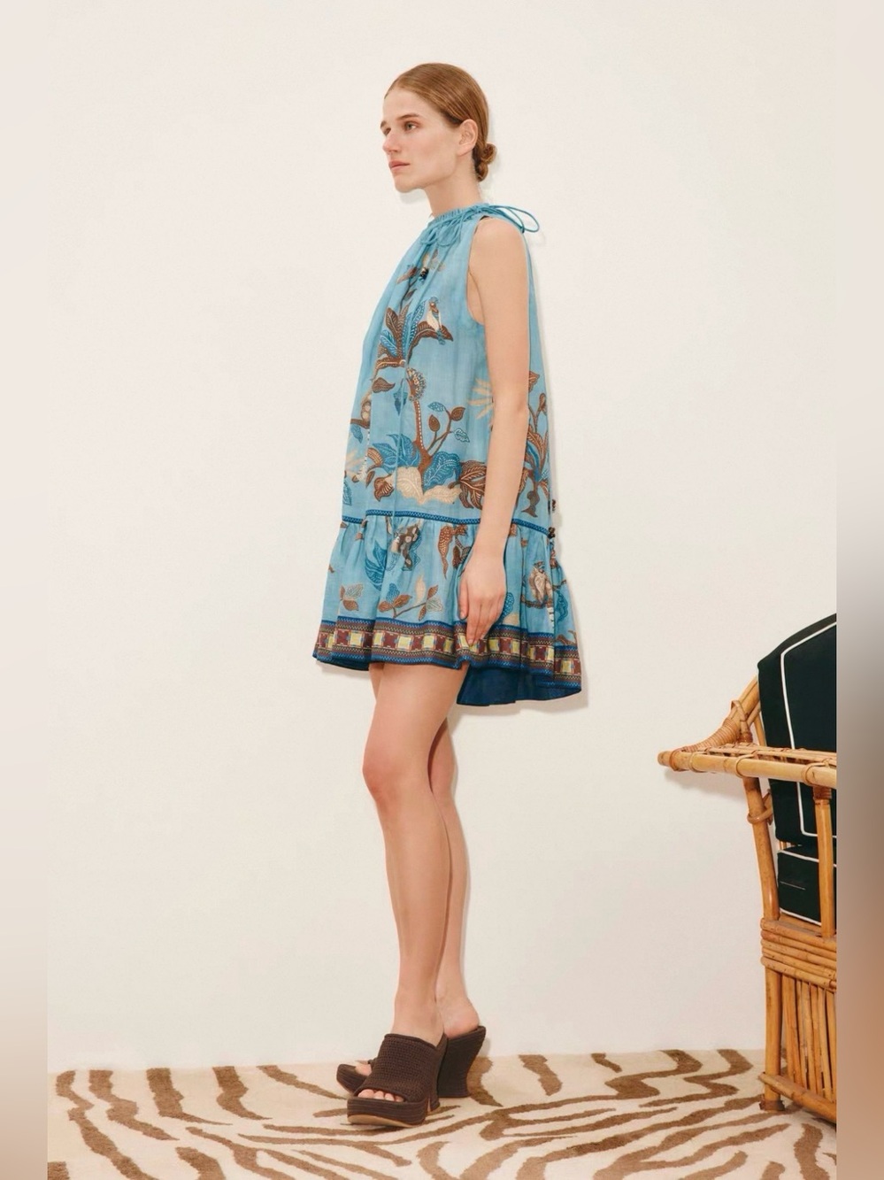 ALÉMAIS
Georgie gathered tiered printed ramie mini dress - Picture 7 of 10